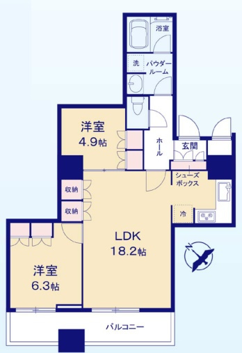 エアライズタワーライズアリーナビルの間取り