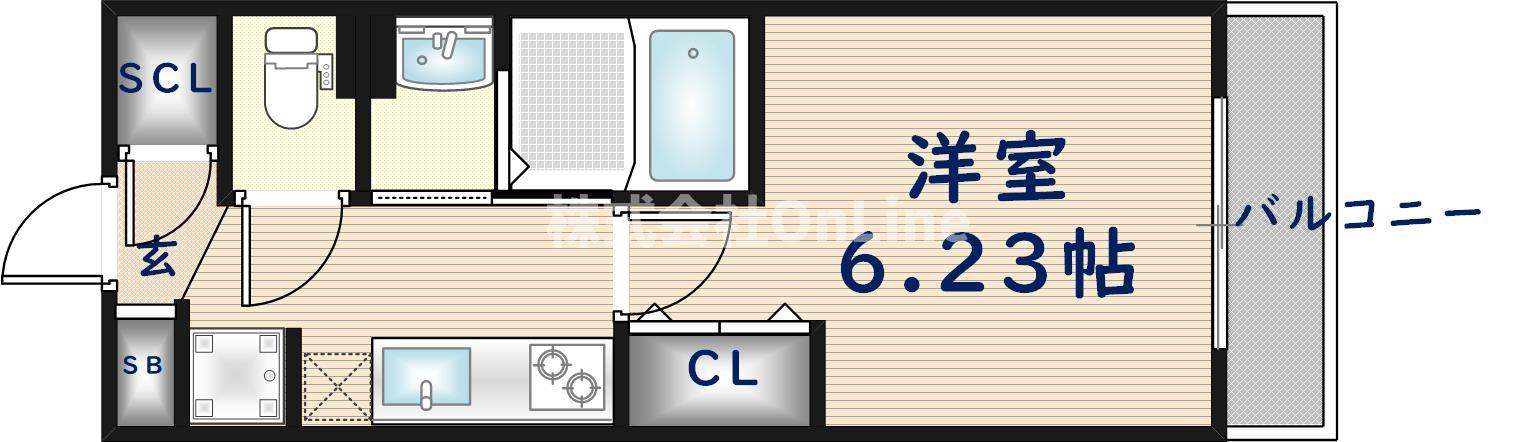 東大阪市岸田堂南町の賃貸マンションの間取り