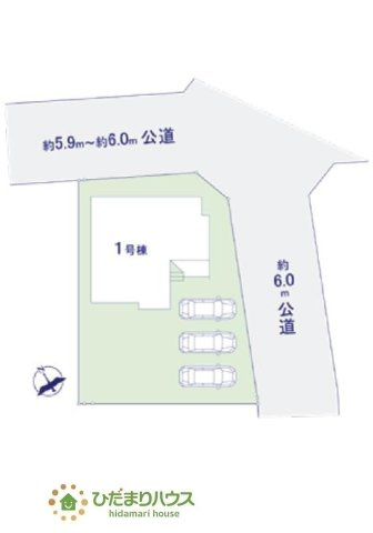 【区画図】 | ひたちなか市東石川8期　新築戸建 | 角地なので開放的で陽当たり良好。
