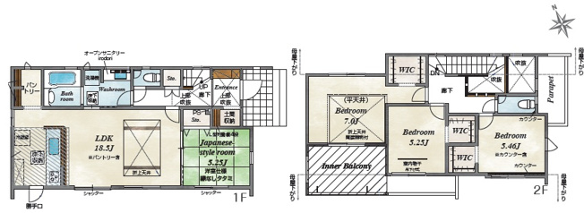 【間取り】 | 富士市三ツ沢　新築戸建て　全1棟