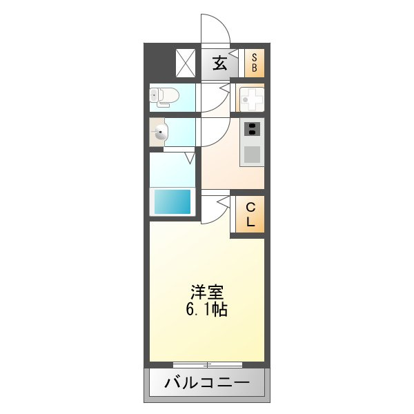 大阪市淀川区十三東１丁目の賃貸マンションの間取り
