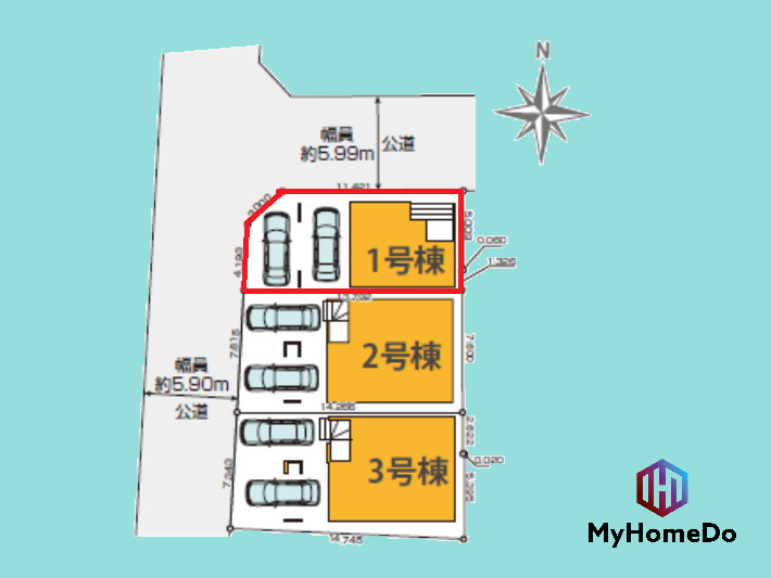 北区大杉町　3期の区画図
