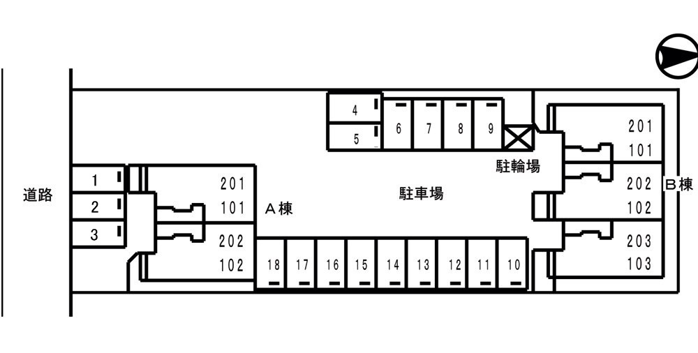 グレイス　ヴィラBの区画図