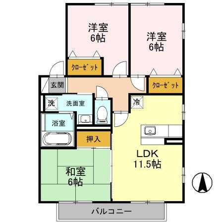 レシェンテ茨木E棟の間取り
