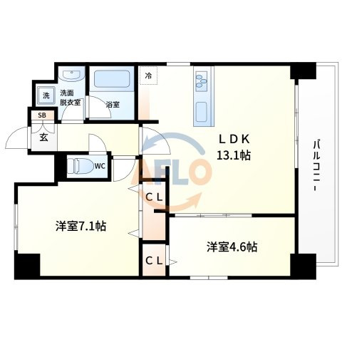 ブランシュ今里　中本小学校区の間取り|ブランシュ今里　間取り