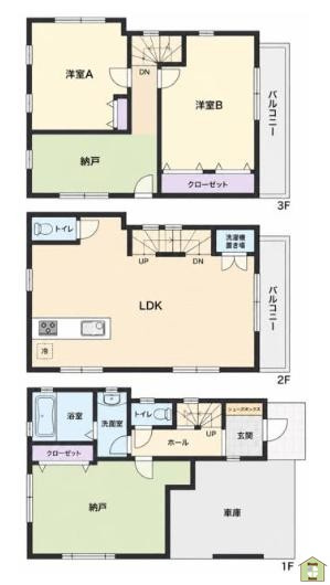 川口市元郷3丁目　中古一戸建ての間取り