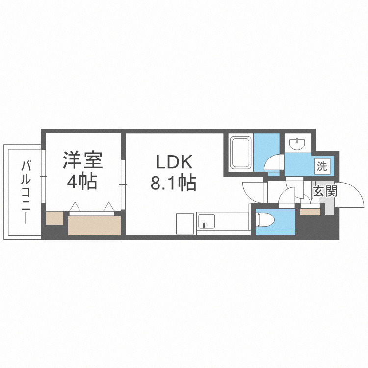 グランディア梅田ノースの間取り|グランディア梅田ノース　開放感のある間取り