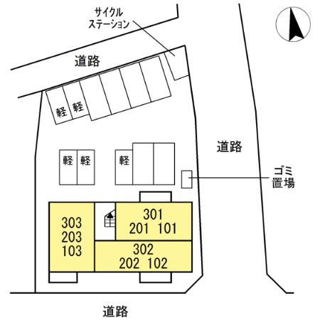D-room中二十町の区画図