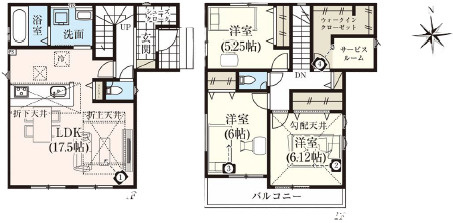 工夫とアイディアを取り入れたデザイン住宅の間取り|3LDK