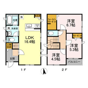 東区徳川戸建賃貸の間取り