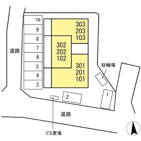 D-ROOM中原東Ⅱの区画図