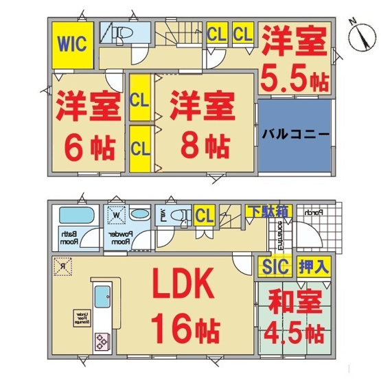 【間取り】 | 潮来市日の出1０-2号棟 | 4ＬＤＫ　即日のご案内も対応致します。