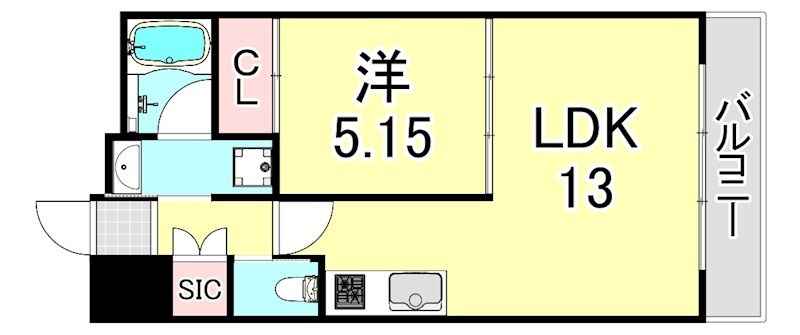 西宮市今津水波町の賃貸マンションの間取り
