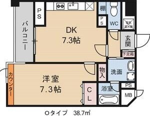 西宮市津門西口町の賃貸マンションの間取り