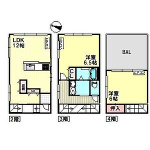 神戸市東灘区御影塚町４丁目の一戸建ての間取り