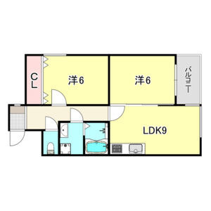 神戸市灘区水道筋６丁目の賃貸マンションの間取り