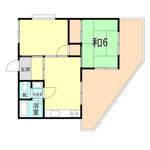 神戸市中央区野崎通１丁目のアパートの間取り