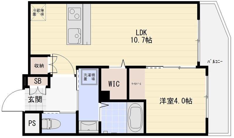 西宮市郷免町の賃貸マンションの間取り