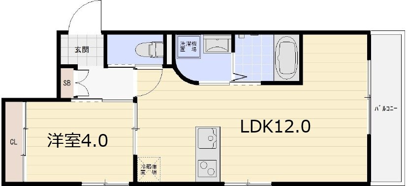 西宮市郷免町の賃貸マンションの間取り