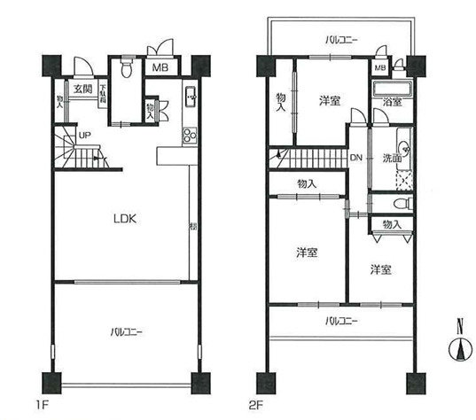 芦屋市朝日ケ丘町の賃貸マンションの間取り
