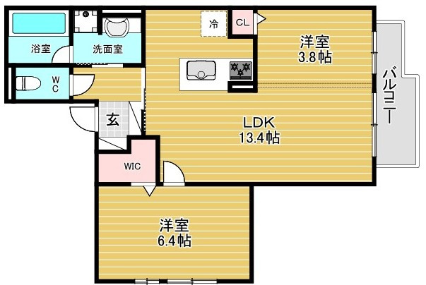 大阪市浪速区桜川２丁目のアパートの間取り