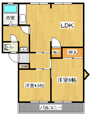 グレースコーポ合川 A棟の間取り