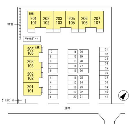 D-room本郷新　Bの区画図