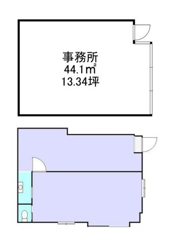 宝塚市御所の前町の店舗事務所の間取り