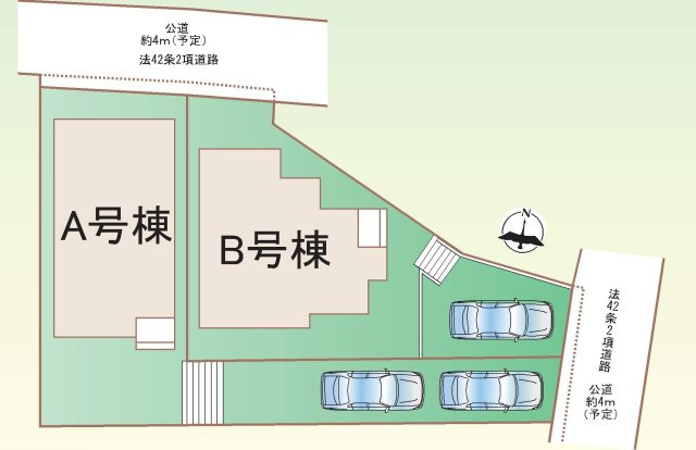 【横浜市旭区今宿西町457-101全2棟新築戸建て】★仲介手数料無料★（都岡小学校・今宿中学校）の区画図