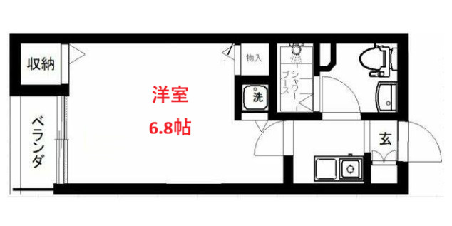 【間取り】 | フォセット南大井 | 洋室6.8帖