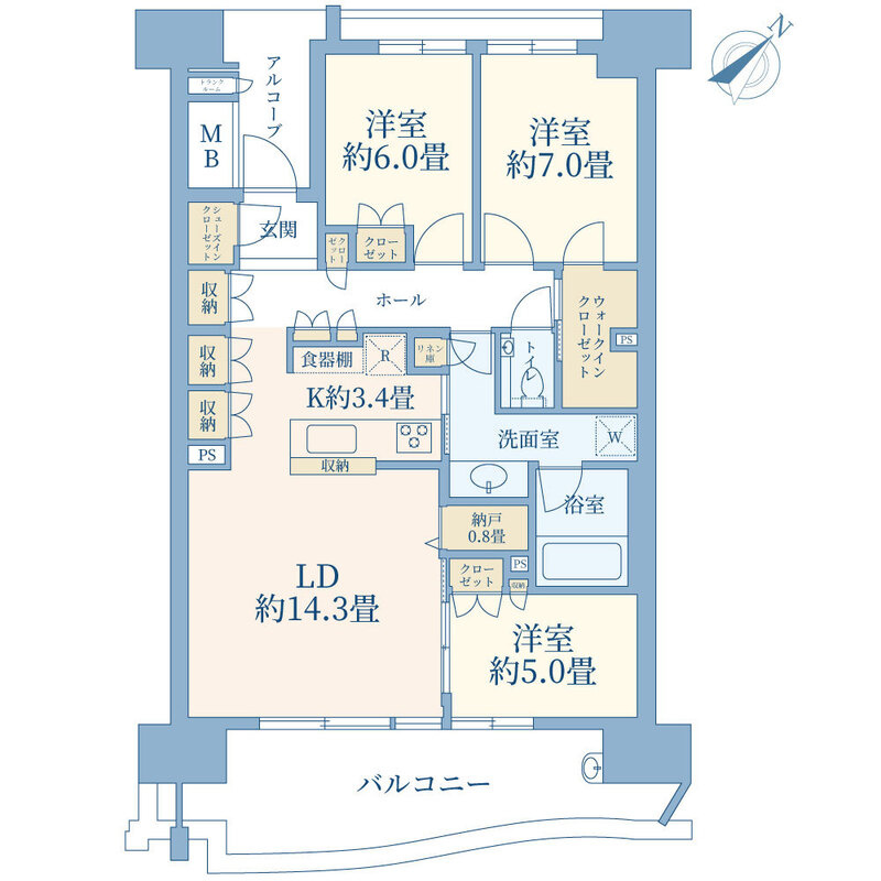 HARUMI FLAG SEA VILLAGE　E棟の間取り