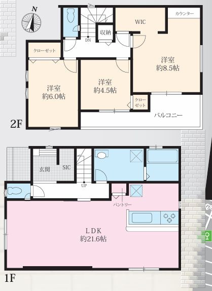 中央区千代田5丁目新築戸建て　19期1号棟の間取り|間取図「中央区千代田5丁目新築戸建て　1号棟」