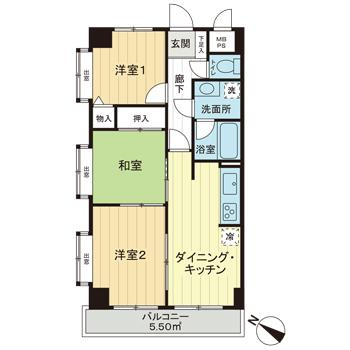 ライオンズマンション大宮桜木町の間取り