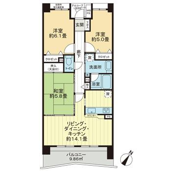 ライオンズマンション千葉グランドタワーの間取り