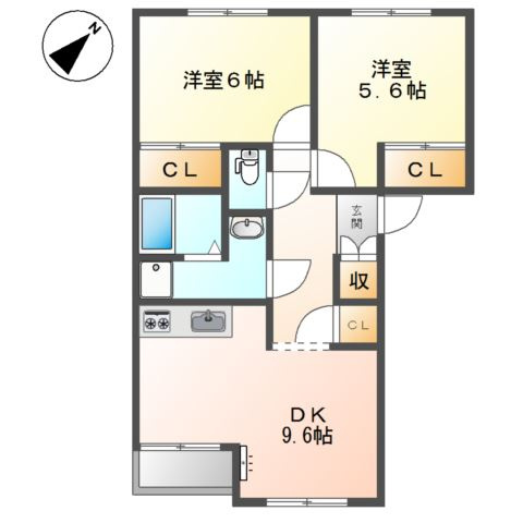 サンミラドールＡの間取り