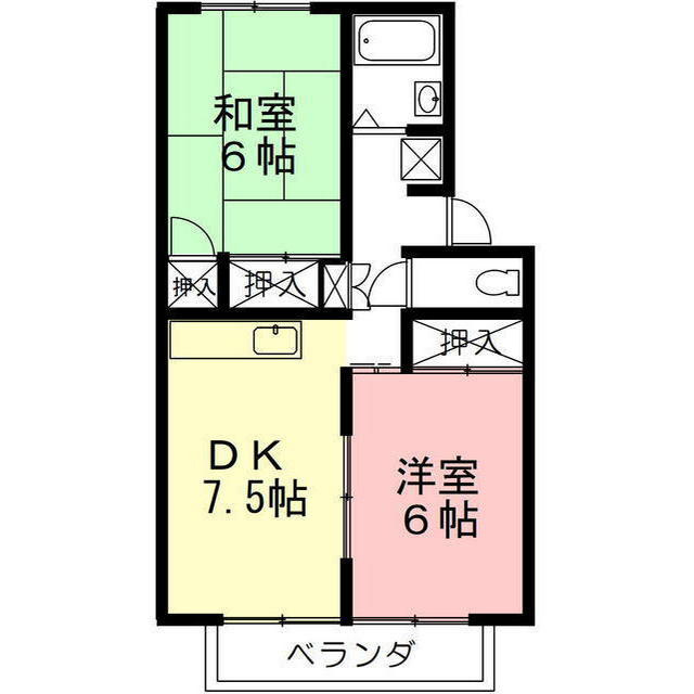 岐阜市今嶺２丁目のアパートの間取り
