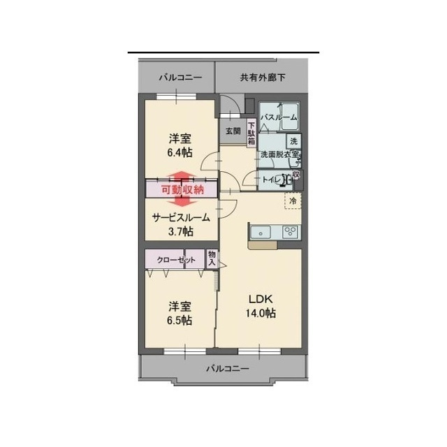グリーングラス　Ｓの間取り
