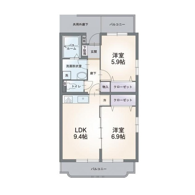 コンフォート荻素の間取り