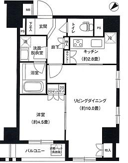【間取り】 | グランスイート銀座RM