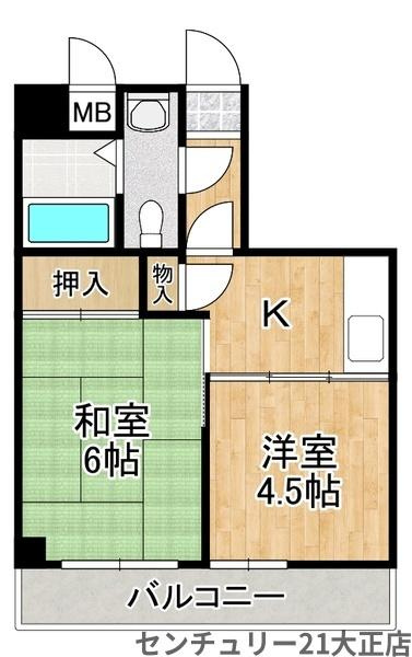 港スカイハイツの間取り