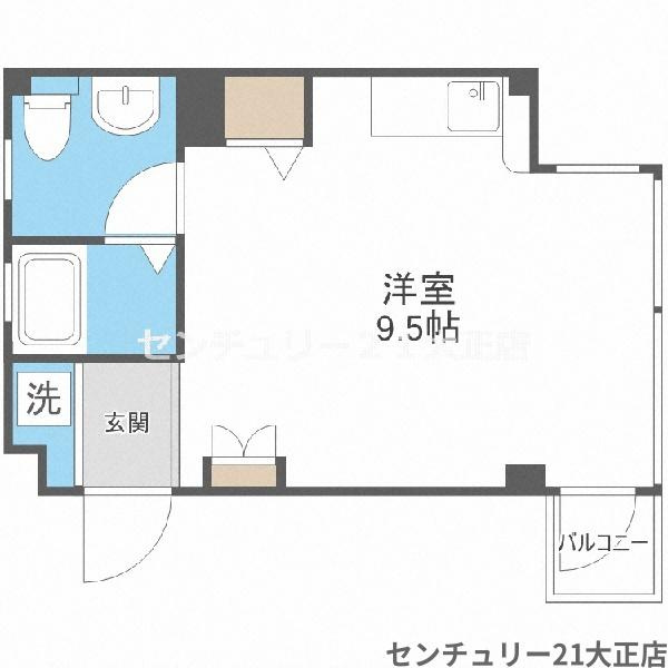 大阪市港区夕凪１丁目の賃貸マンションの間取り|★間取りは反転タイプ★