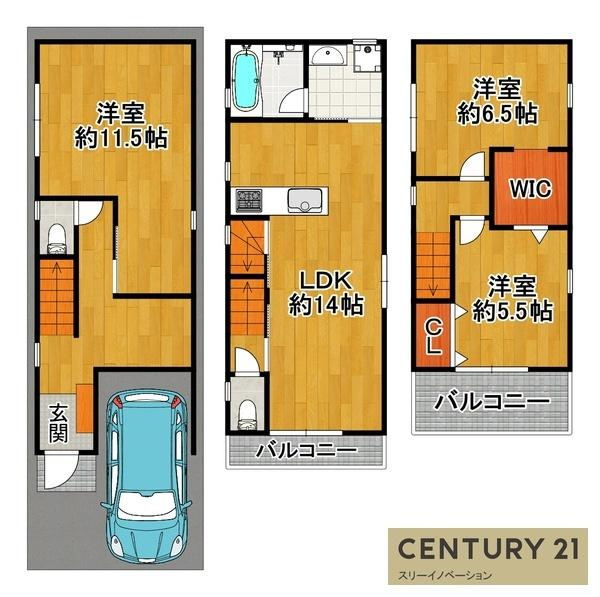 港晴２丁目中古戸建の間取り