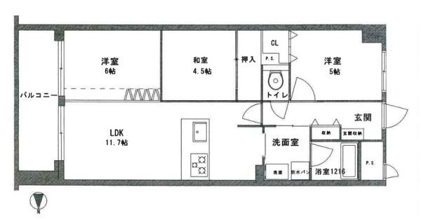 朝日プラザシティ南大和イーストウイングＤ棟の間取り