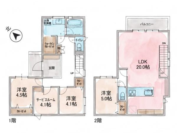 横浜市保土ケ谷区上菅田町の新築一戸建の間取り