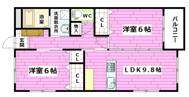 レジデンス花柳　B棟の間取り