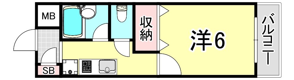 尼崎市塚口本町１丁目の賃貸マンションの間取り