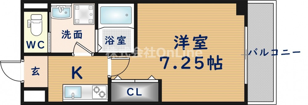 東大阪市下小阪５丁目の賃貸マンションの間取り