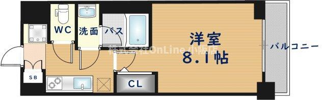 東大阪市高井田西６丁目の賃貸マンションの間取り