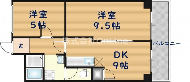 東大阪市足代２丁目の賃貸マンションの間取り