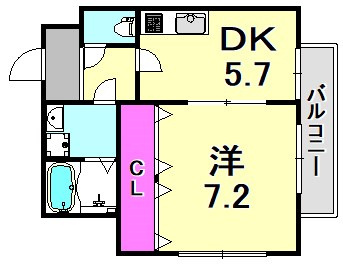 尼崎市昭和南通５丁目の賃貸マンションの間取り